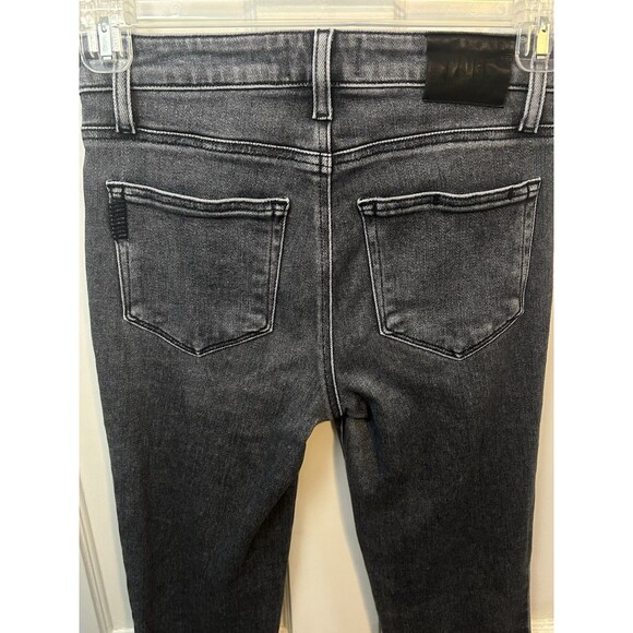 Paige Cindy High Rise Straight Ankle Jeans Womens 26 Ash Black Raw Hem Retro - Picture 6 of 12